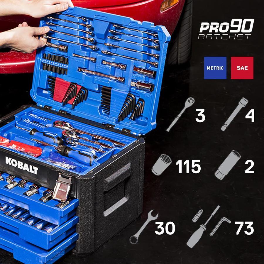 Kobalt 227-Piece Standard (SAE) and Metric Combination Polished