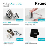 Kraus Stainless Steel Undermount Laundry Sink with Drain and Faucet