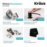 Kraus Stainless Steel Undermount Laundry Sink with Drain and Faucet
