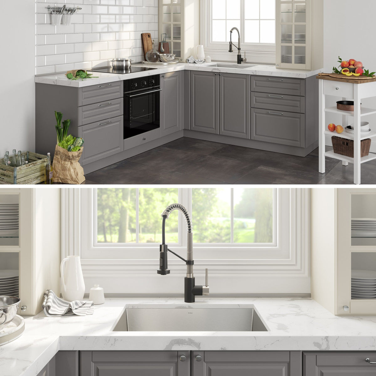 Kraus Stainless Steel Undermount Laundry Sink with Drain and Faucet