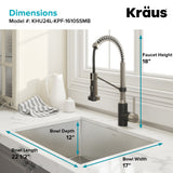 Kraus Stainless Steel Undermount Laundry Sink with Drain and Faucet