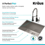 Kraus Stainless Steel Undermount Laundry Sink with Drain and Faucet