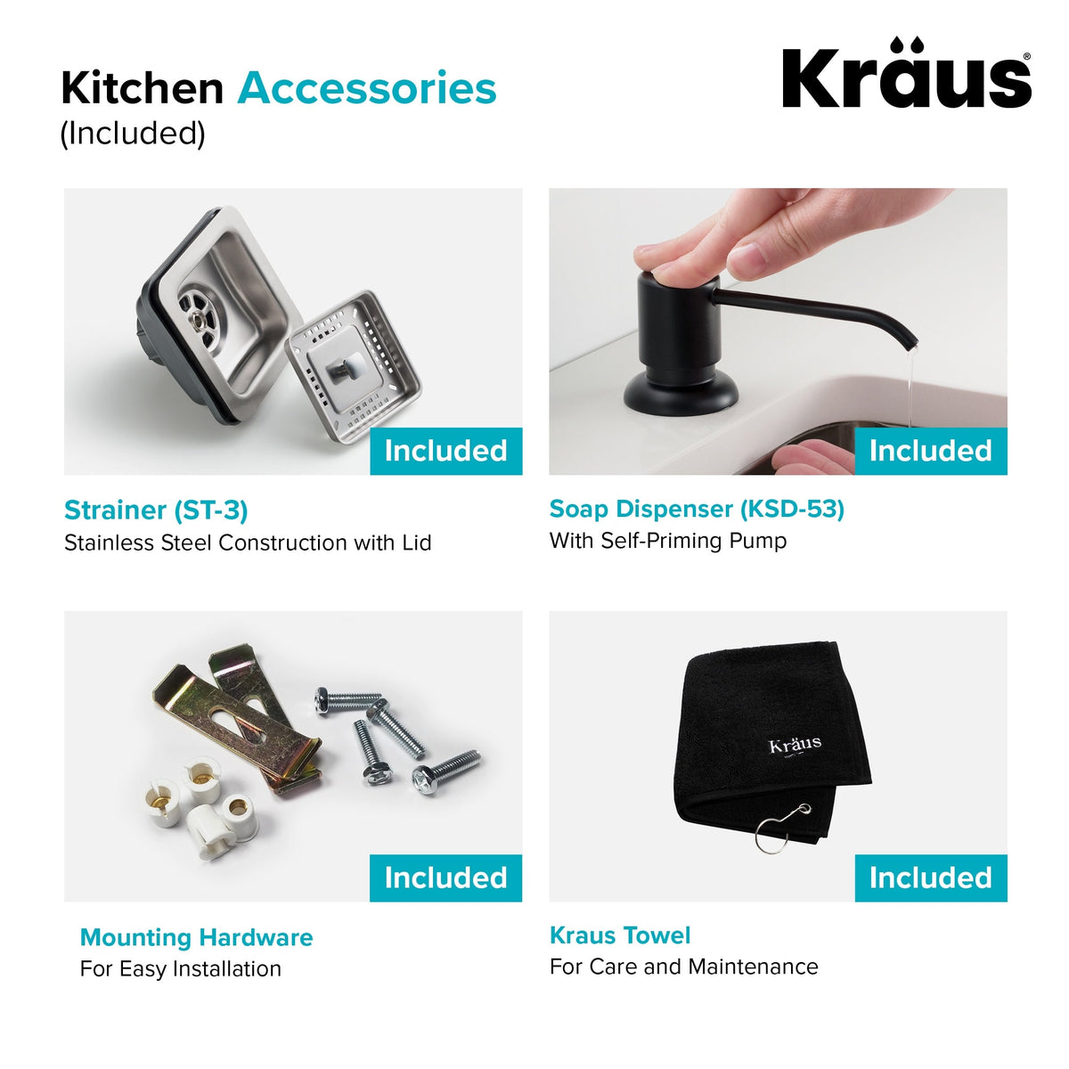 Kraus 18.5" x 24" Stainless Steel Undermount Laundry Sink with Faucet