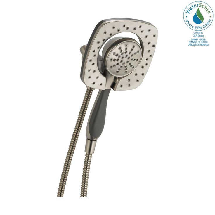 In2ition Two-in-One 5-Spray 6.6 in. Dual Wall Mount Fixed and Handheld Shower Head in Stainless