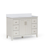 Style Selections Alaia 48-in Muse Gray Undermount Single Sink Bathroom Vanity with White Engineered Stone Top