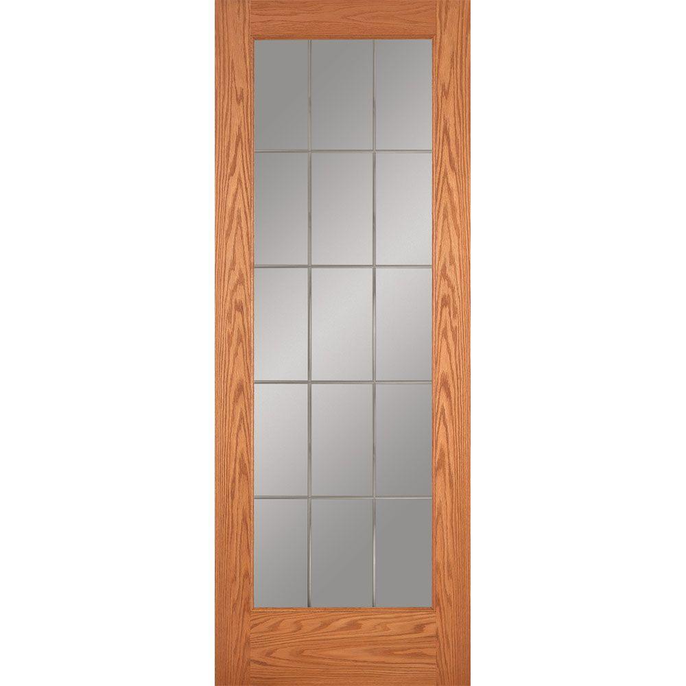 32 in. x 80 in. 15 Lite Illusions Smooth Primed MDF Interior Door Slab - Super Arbor