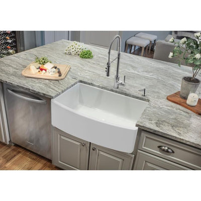 Fireclay 33 in. Single Bowl Apron-Front Farmhouse Kitchen Sink