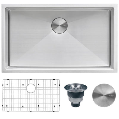 Undermount Stainless Steel 32 in. Single Bowl Kitchen Sink 16-Gauge - Super Arbor