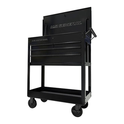 30 in. 4 Drawer Black Tech Cart