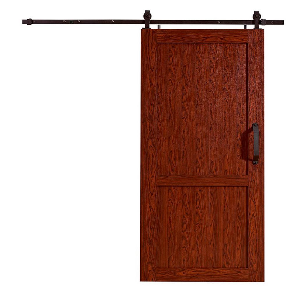 36 in. x 84 in. Millbrooke White H Style Ready to Assemble PVC Vinyl Sliding Barn Door with Hardware Kit - Super Arbor