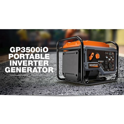 Generac GP3500iO 3500-Watt Gasoline Powered Recoil Start Inverter Generator with PowerRush Technology -Open Frame - 50 State/CSA