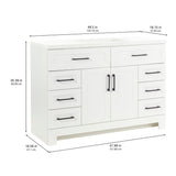 Style Selections Cauley 48-in White Single Sink Bathroom Vanity with White Cultured Marble Top