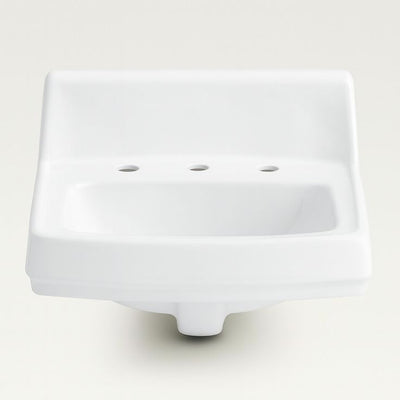 KOHLER Greenwich Wall-Mount Vitreous China Bathroom Sink in White with Overflow Drain