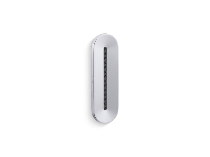 A single green leaf against a white background.