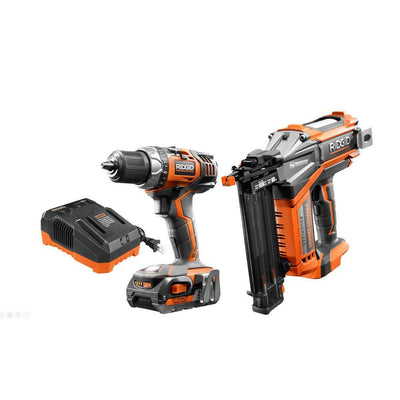 18-Volt Cordless Drill/Driver and Brad Nailer Combo Kit with (1) 2.0 Ah Battery and Charger - Super Arbor