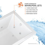Star 6 ft. Rectangular Drop-in Whirlpool Bathtub in White - Super Arbor