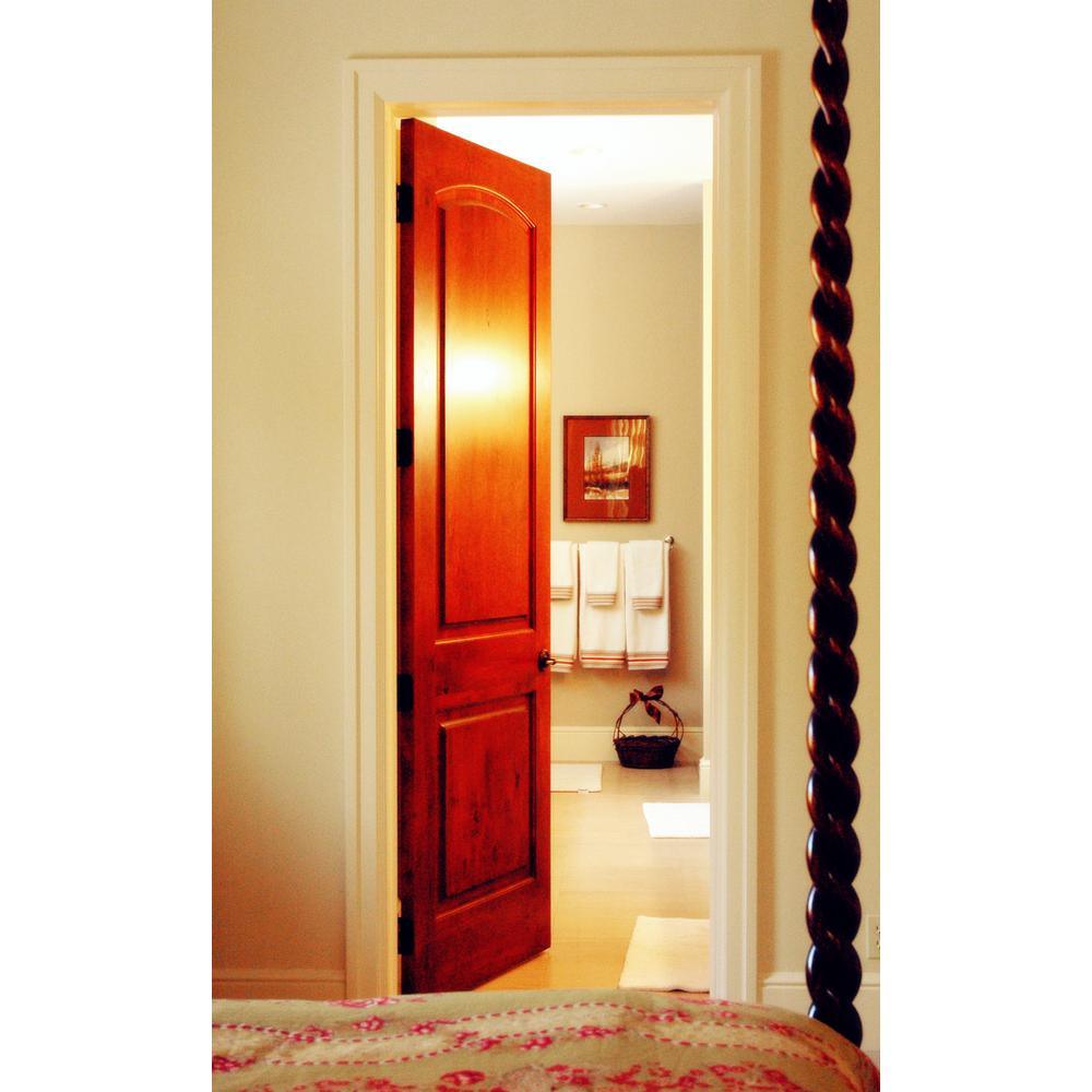 30 in. x 80 in. Rustic Knotty Alder 2-Panel Top Rail Arch Solid Core Wood Stainable Interior Door Slab - Super Arbor