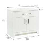 Style Selections Potter 36-in White Single Sink Bathroom Vanity with White Cultured Marble Top