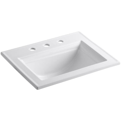 Memoirs Stately Drop-In Vitreous China Bathroom Sink in White with Overflow Drain - Super Arbor