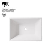 Vinca White Matte Stone Vessel Bathroom Sink Set with Titus Wall Mount Faucet in Matte Black - Super Arbor