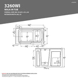 Safe Premier 59.6 in. x 60 in. x 32 in. Right Drain Walk-in Air and Whirlpool Bathtub in White - Super Arbor