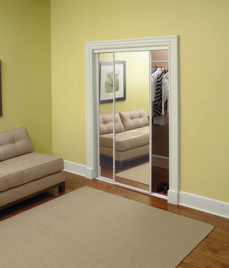 ReliaBilt 9500 Series Walden 48-in x 80-in White Mirror/Panel Mirrored Glass Prefinished Steel Sliding Door (Hardware Included)