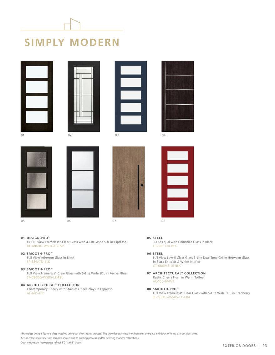 JELD-WEN 36 in. x 80 in. Right-Hand 6 Lite Clear Glass Black Painted Fiberglass Prehung Front Door with Brickmould