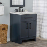 Style Selections Potter 24-in Blue Single Sink Bathroom Vanity with White Cultured Marble Top