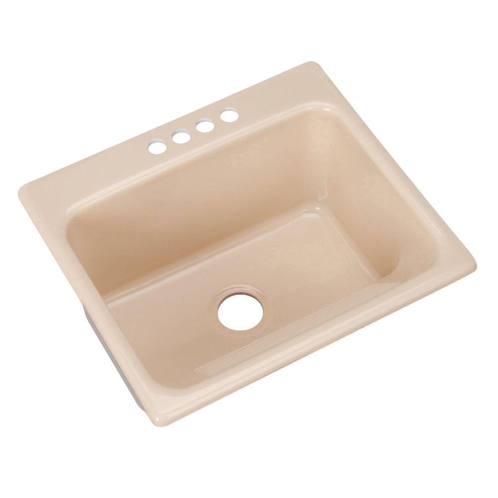 Kensington Drop-In Acrylic 25 in. 4-Hole Single Bowl Utility Sink in White - Super Arbor