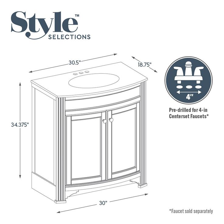 Style Selections Delyse 30.75-in Auburn Single Sink Bathroom Vanity with Cappuccino Solid Surface Top