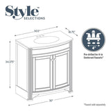 Style Selections Delyse 30.75-in Auburn Single Sink Bathroom Vanity with Cappuccino Solid Surface Top