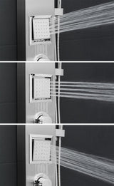AKDY 39-in Brushed Stainless Steel Dual-Head 2-Spray Shower Panel System with 4-Way Diverter (Valve Included)