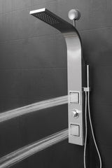 AKDY 39-in Brushed Stainless Steel Dual-Head 2-Spray Shower Panel System with 4-Way Diverter (Valve Included)