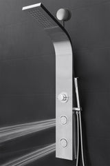 AKDY 39-in Stainless Steel Dual-Head Waterfall Shower Panel System with 4-Way Diverter (Valve Included)