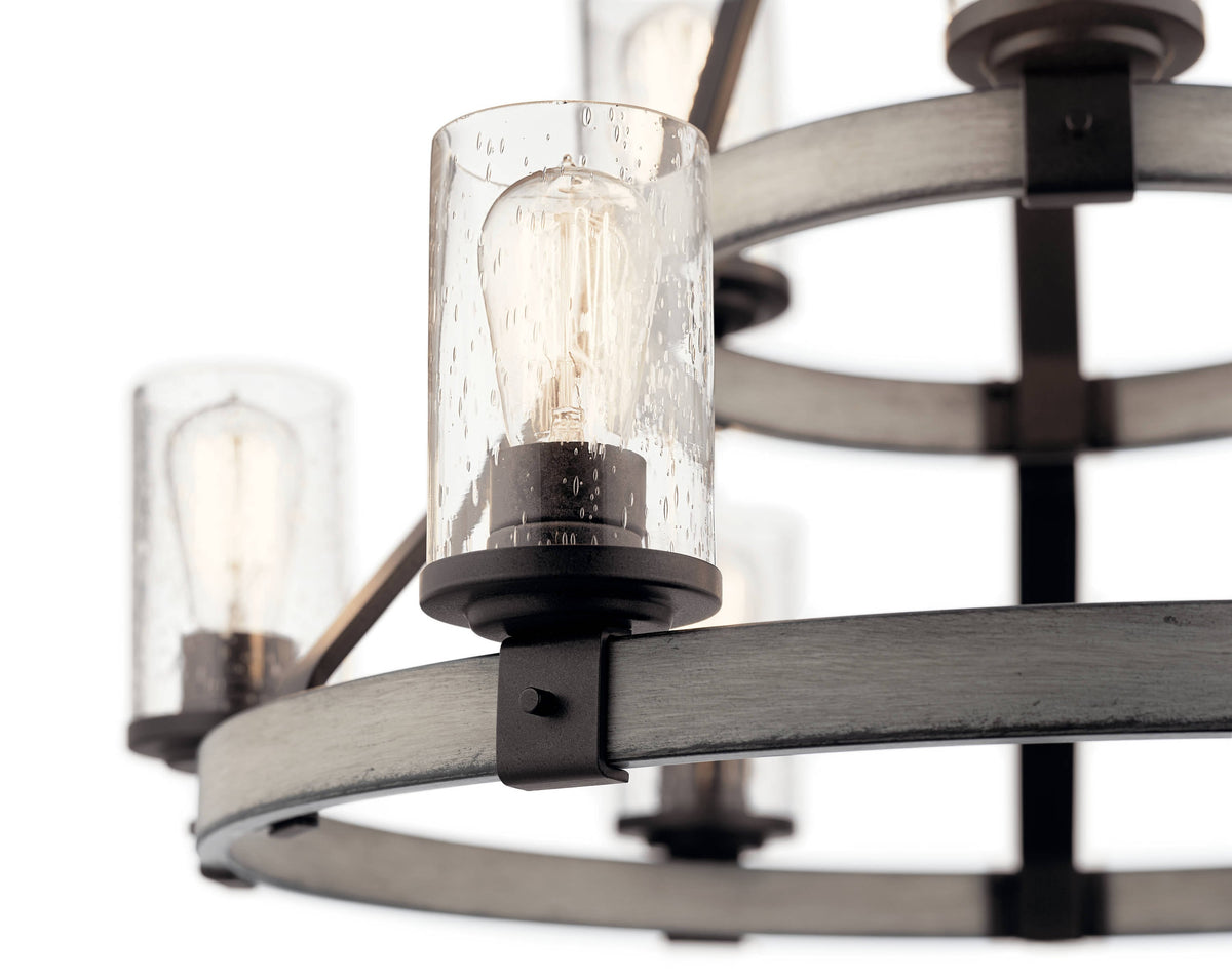 Kichler Barrington 9-Light Distressed Gray Rustic Chandelier