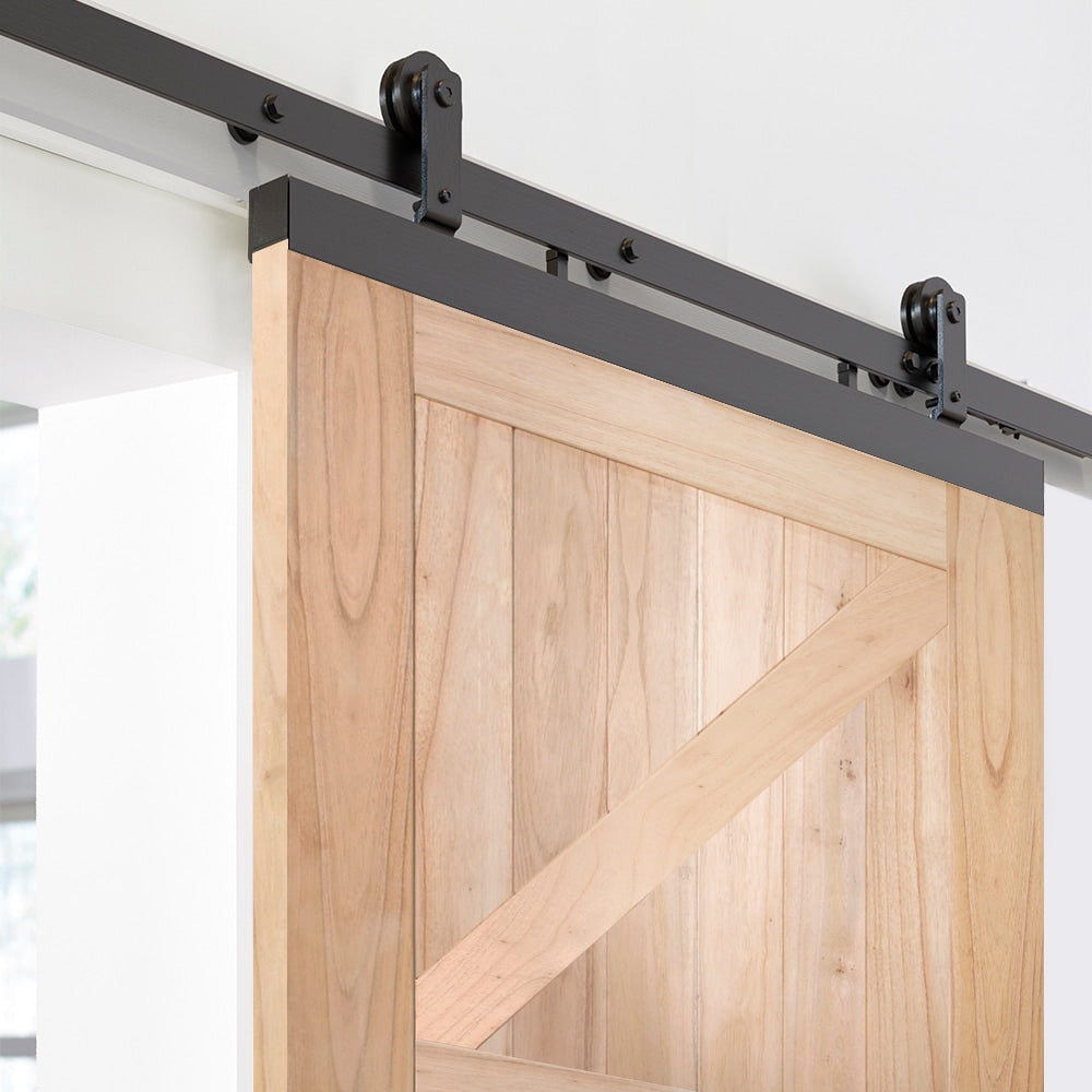 JELD-WEN DesignGlide 36-in x 80-in Unfinished K-Frame White Cedar Wood Single Barn Door, Hardware Included