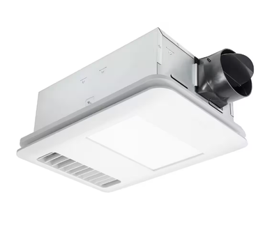 Radiance Series 80 CFM Ceiling Bathroom Exhaust Fan with Edge-Lit Dimmable LED Light and 1300-Watt Heater