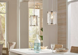 Kichler Marita Brushed Nickel Transitional Clear Glass Cylinder Pendant Light