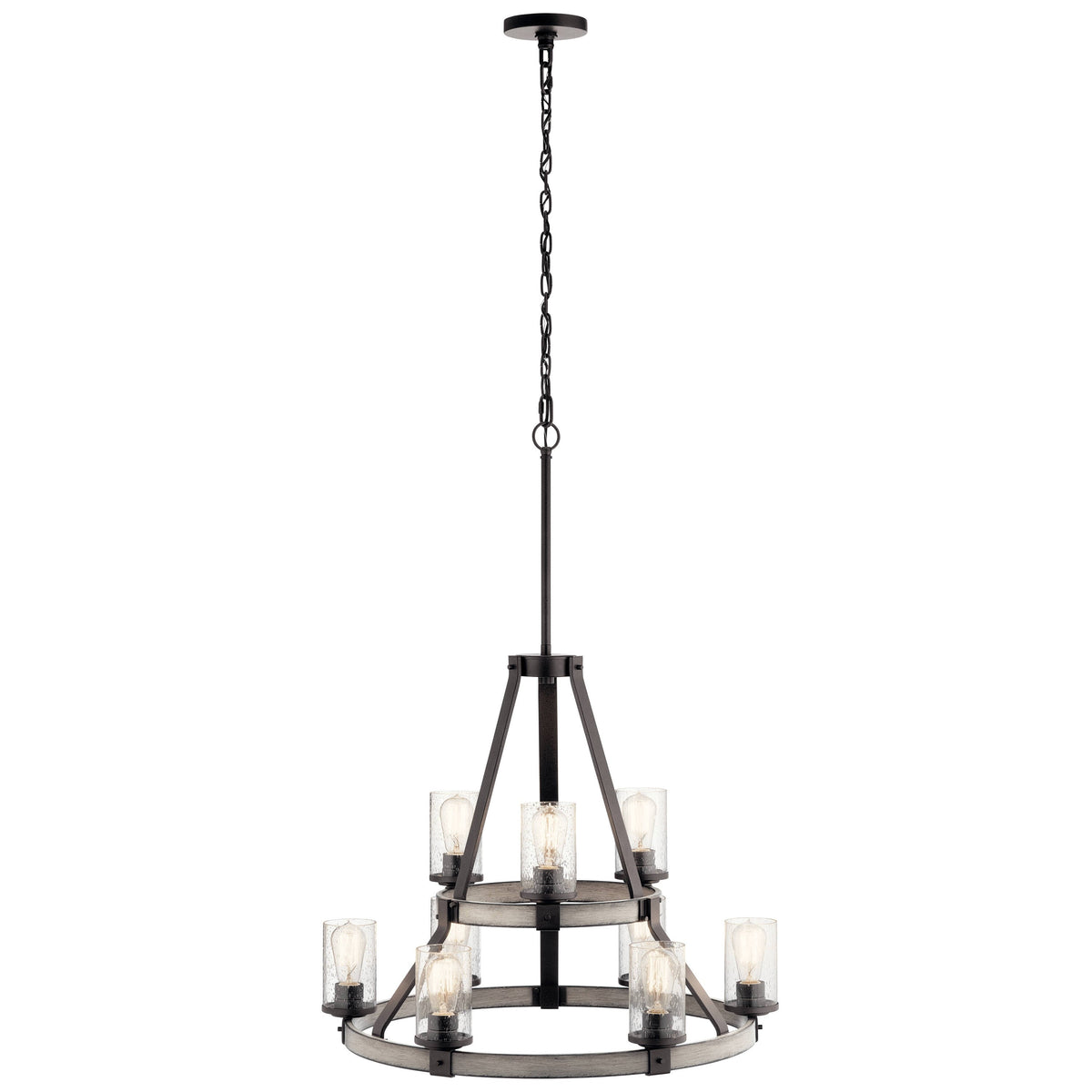 Kichler Barrington 9-Light Distressed Gray Rustic Chandelier