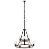 Kichler Barrington 9-Light Distressed Gray Rustic Chandelier