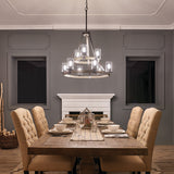 Kichler Barrington 9-Light Distressed Gray Rustic Chandelier