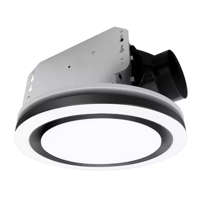 1390N3 Series Decorative Black Fan Speed 90 CFM Ceiling Bathroom Exhaust Fan with 18-Watt Dimmable 3CCT LED Light Round