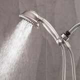 9-Spray 4.5 in. Single Wall Mount Low Flow Handheld Adjustable Shower Head in Brushed Nickel
