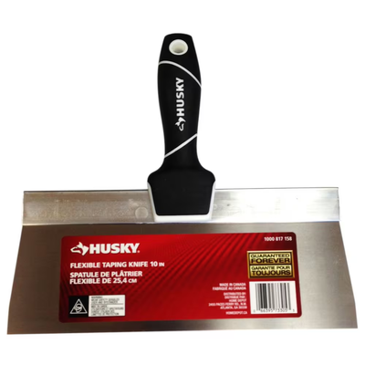 Husky 10 in. Stainless Steel Taping Knife with Soft Grip Handle