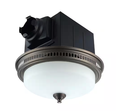 110 CFM Ceiling Bathroom Exhaust Fan with LED Light and Nightlight, Round Frosted Glass Cover Grille Oil Rubbed Bronze