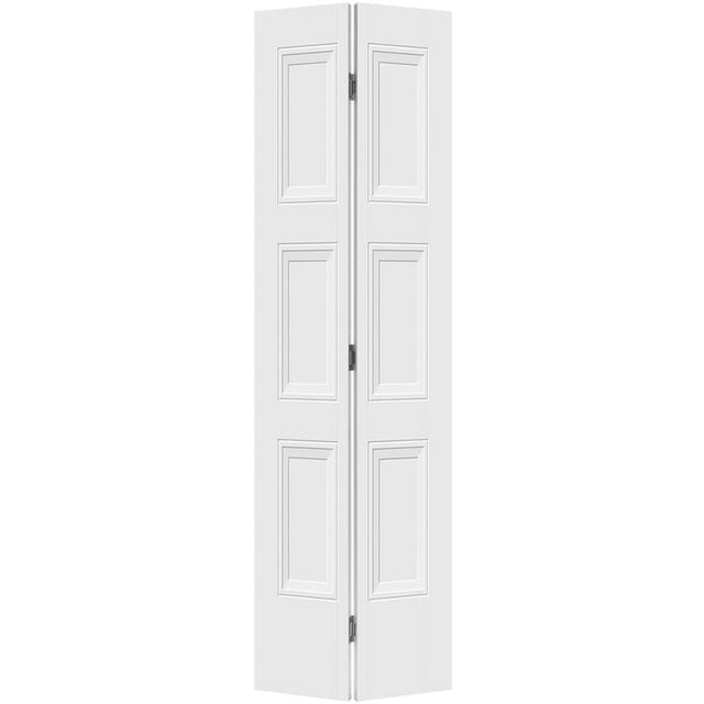 Masonite Livingston 24-in x 80-in Primed 3-Panel Square Molded Composite Bifold Door, Hollow Core (Hardware Included)