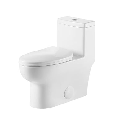 Dual-Flush 1.1 GPF/1.6 GPF One-Piece Toilet in White with Soft Closing Seat Included High-Efficiency Water Sense