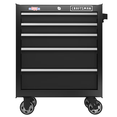 CRAFTSMAN 2000 Series 26.5-in W x 34-in H 5-Drawer Steel Rolling Tool Cabinet (Black)