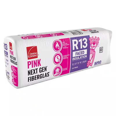 Owens Corning R-13 Kraft Faced Fiberglass Insulation Batts 3.5 in. x 15 in. x 93 in. (5 Bags)