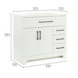 Style Selections Cauley 36-in White Single Sink Bathroom Vanity with White Cultured Marble Top